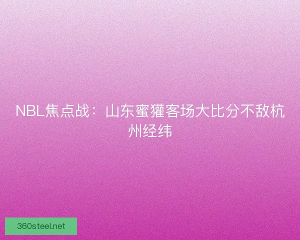 NBL焦点战:山东蜜獾客场大比分不敌杭州经纬 NBL焦点战:山东蜜獾客场大比分不敌杭州经纬